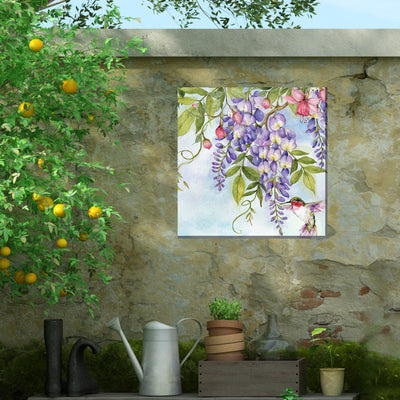 Wisteria Hummer Outdoor Canvas Art