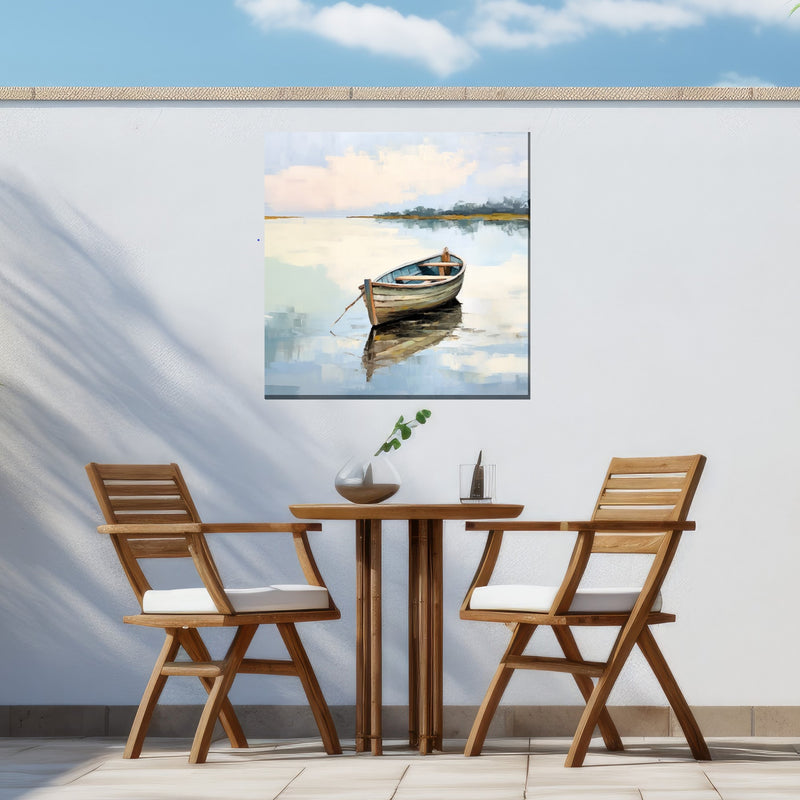 River Rowboat Outdoor Canvas Art