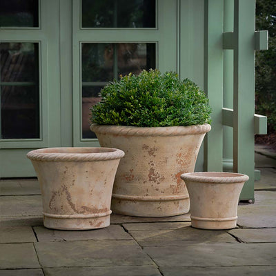 Corda Tall Planter Nested Set of 3 | Glazed & Terra Cotta Collection