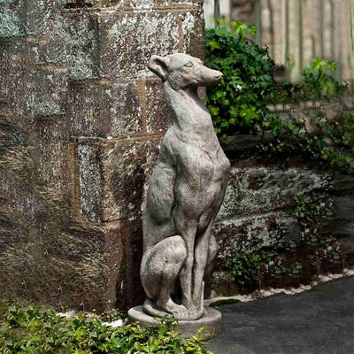 Antique Greyhound Cast Stone Dog Garden Statue