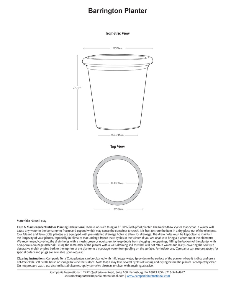 Barrington Terra Cotta Planter