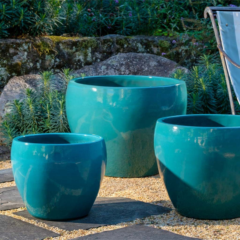 Cabachon Glazed Planter Set of 3