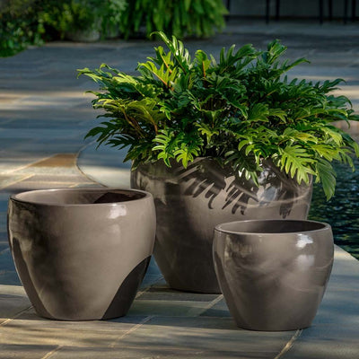 Cabachon Glazed Planter Set of 3