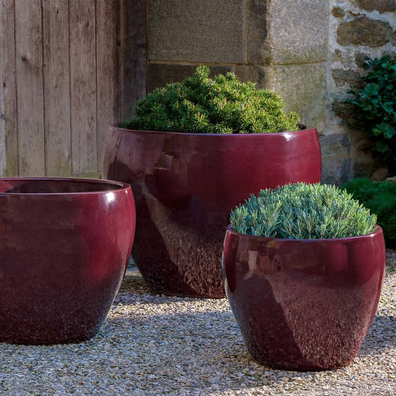 Cabachon Glazed Planter Set of 3