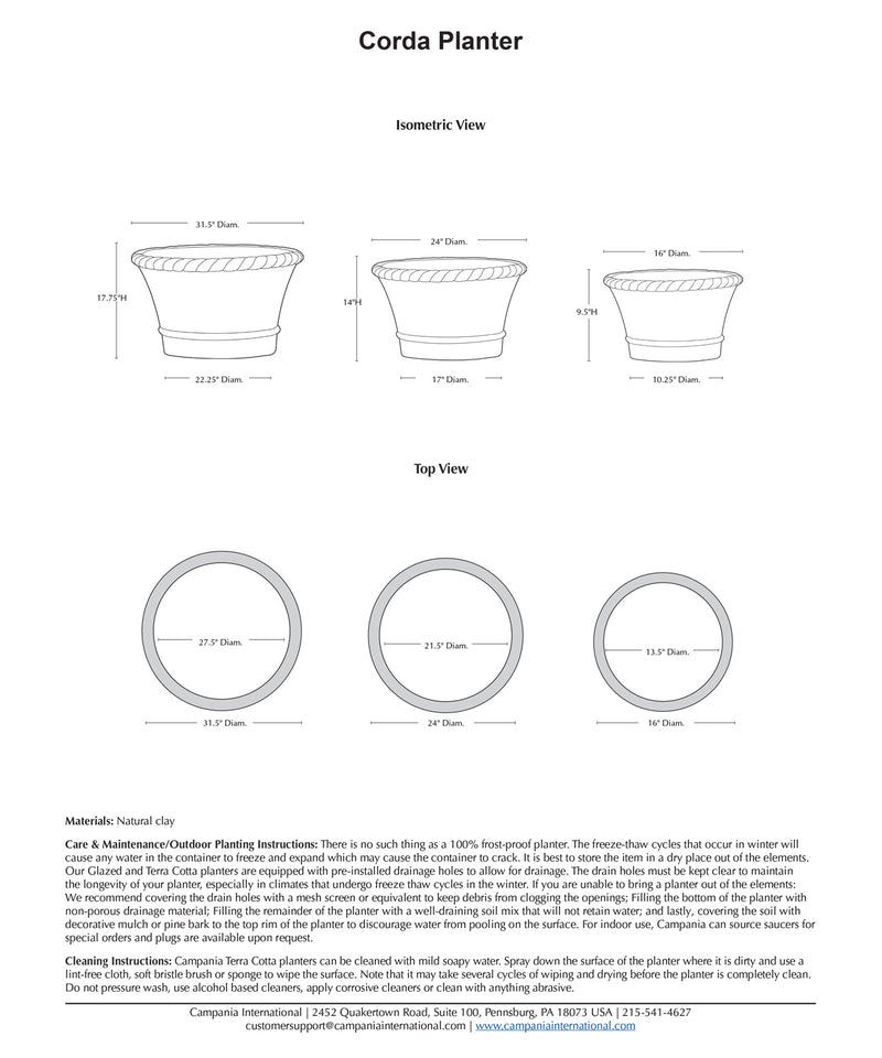 Corda Planter Nested Set of 3 | Glazed & Terra Cotta Collection