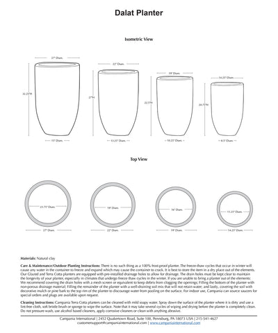 Dalat Planter Sandblasted | Terra Cotta Planter