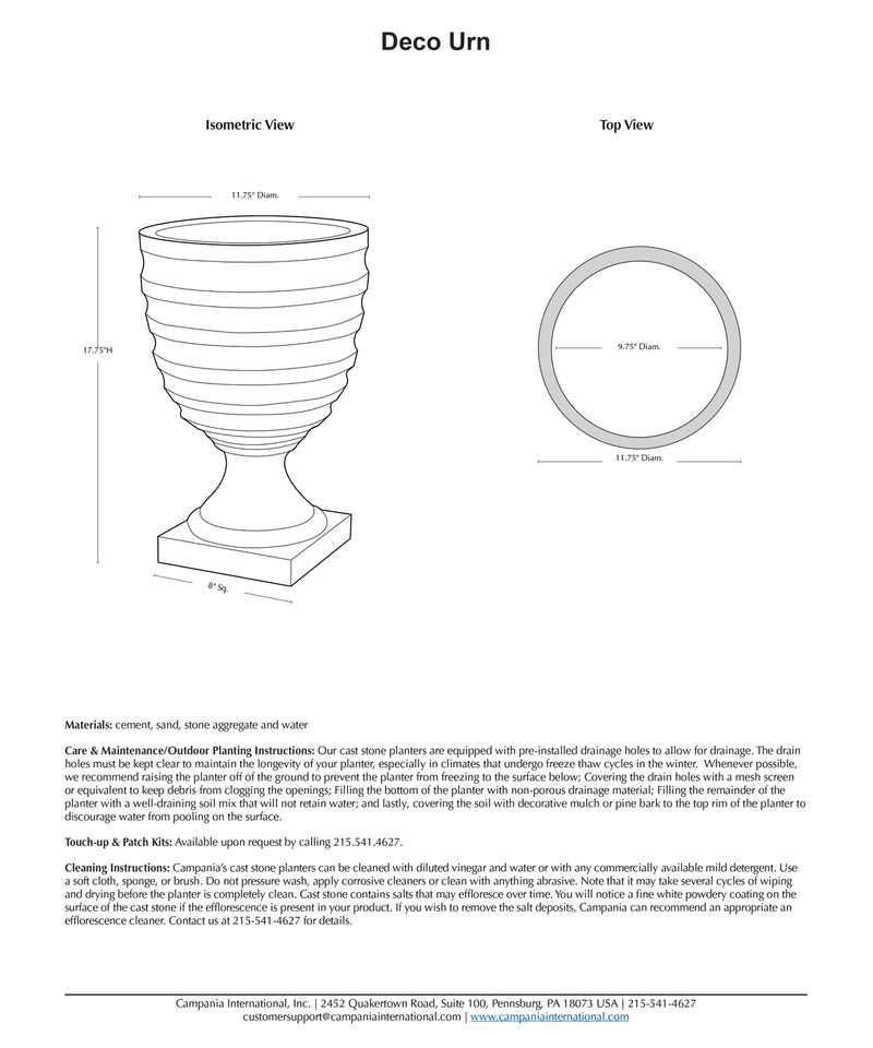 Cold Spring Cast Stone Urn Planter