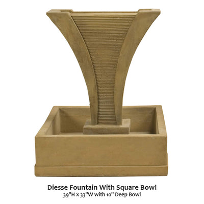 Diesse Fountain With Square Bowl