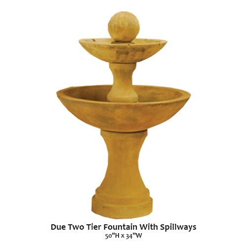 Due Two Tier Fountain With Spillways