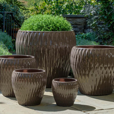 Harlequin Glazed Planter Nested Set of 5