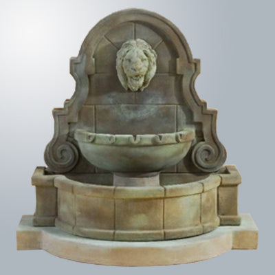 Liguria Lion Wall Fountain With Step