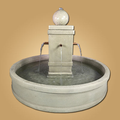 Napa Round Pond Fountain with Copper Spouts