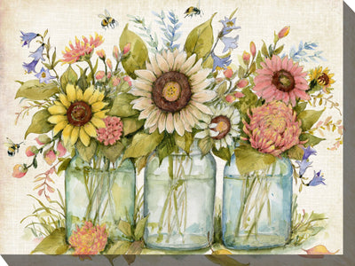 Buzzing Bouquets Outdoor Canvas Art