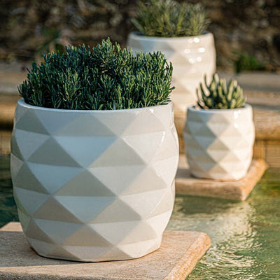 Origami Glazed Planter Nested Set of 3