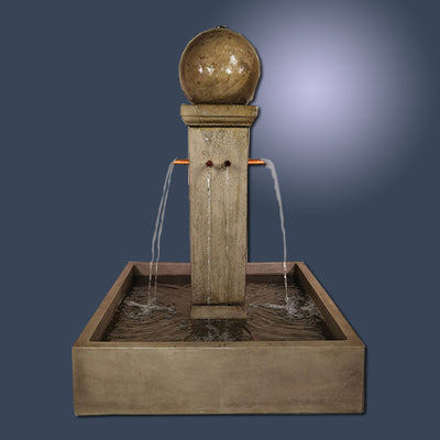 Quadrum Courtyard Fountain with Ball