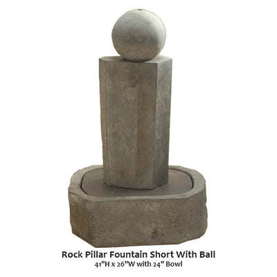 Rock Pillar Fountain Short With Ball