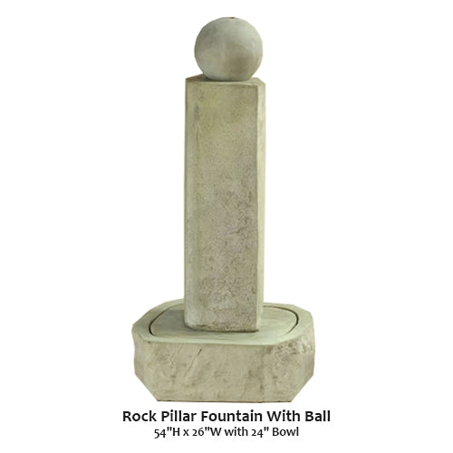 Rock Pillar Fountain With Ball