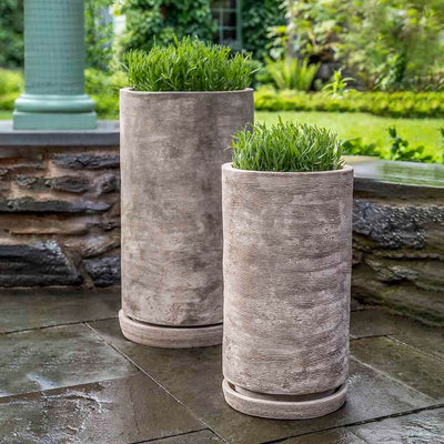 Sgraffito Tall Planter Set of 2 | Terra Cotta Collection