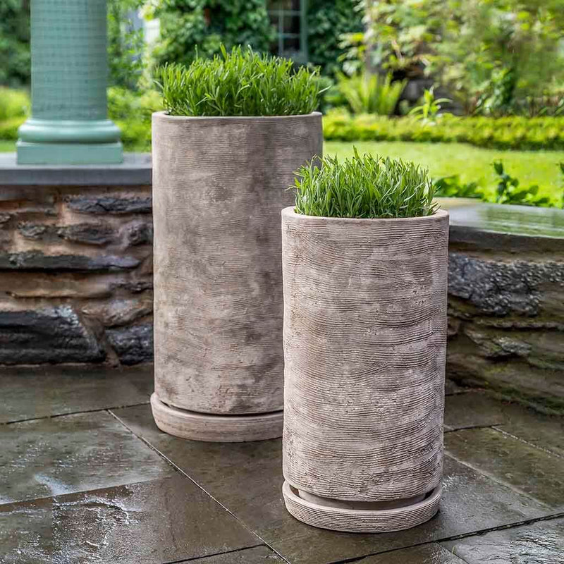 Sgraffito Tall Planter Set of 2 | Terra Cotta Collection