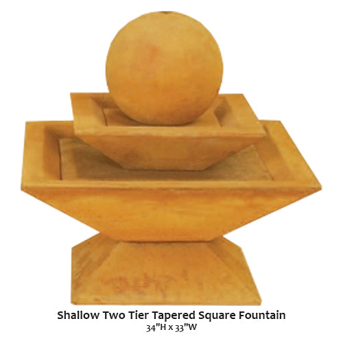 Shallow Two Tier Tapered Square Fountain