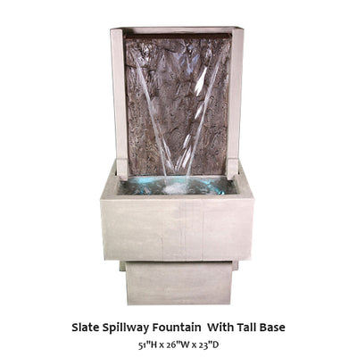 Slate Fountain with Tall Base