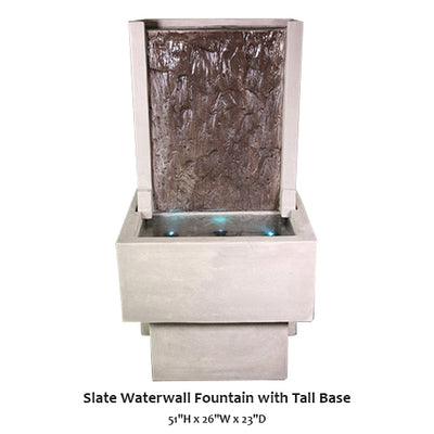 Slate Fountain with Tall Base