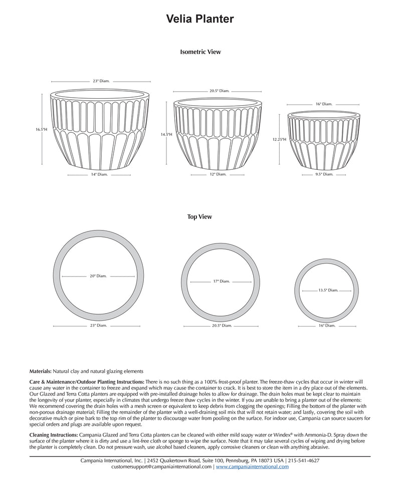 Velia Planter Nested Set of 3 | Vicolo Antico Collection