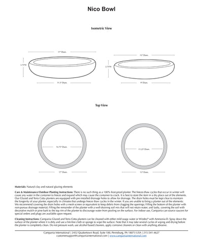 Nico Bowl Planter | Glazed Collection