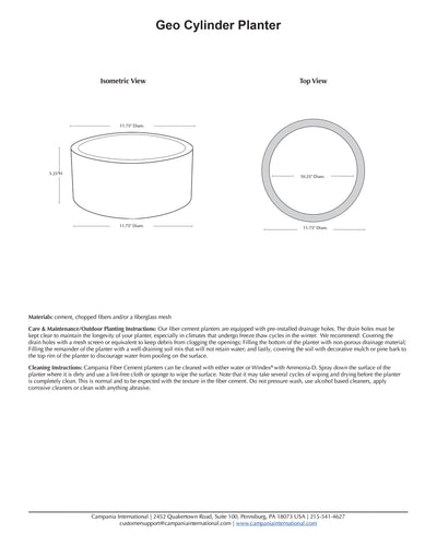 Geo Cylinder Planter Set of 4 | Fiber Cement Collection