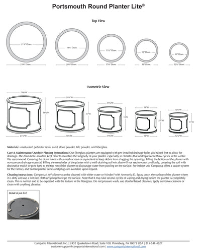 Portsmouth Round Planter | Lite® Collection