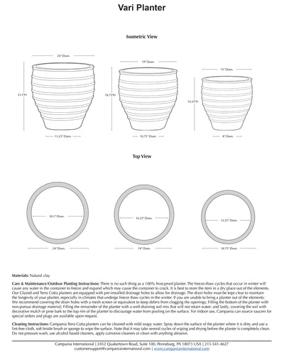 Vari Planter Nested Set of 3 | Glazed & Terra Cotta Collection