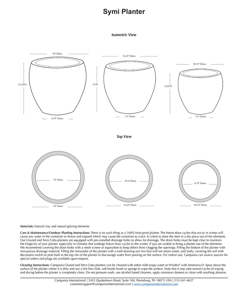 Symi Planter Set of 3 in Angkor Grey | Angkor Collection