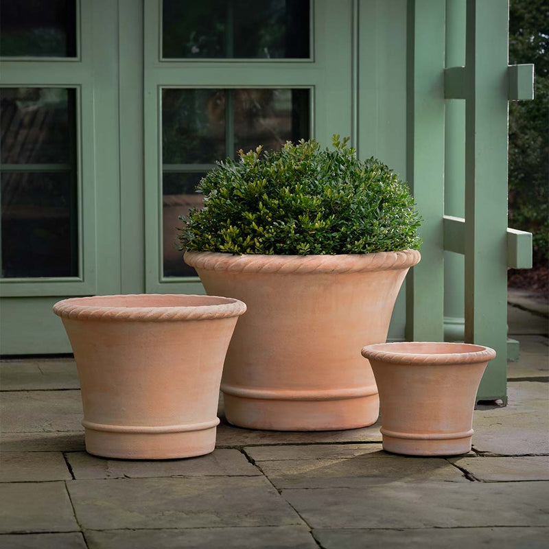 Corda Tall Planter Nested Set of 3 | Glazed & Terra Cotta Collection