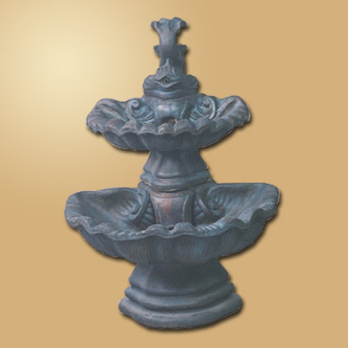 Two Tier Shell Fountain With Fish