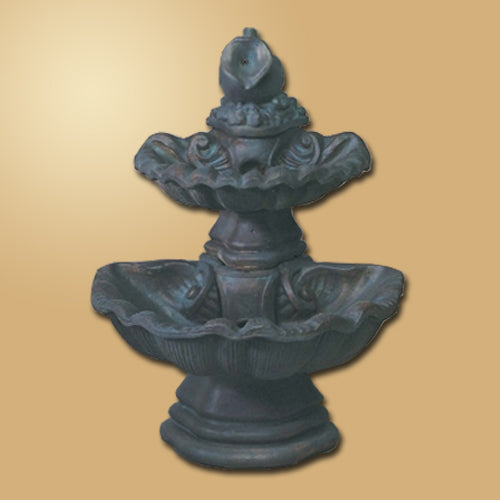 Two Tier Shell Fountain With Water Pitcher