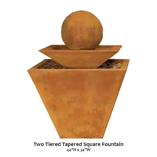 Two Tiered Tapered Square Fountain