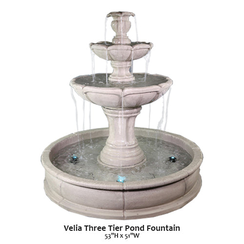 Velia Three Tier Pond Fountain