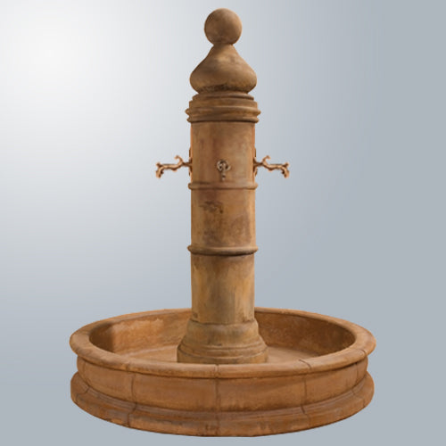 Ventoux Fountain with 66" Round Pond For Bronze Spouts