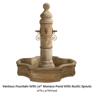 Ventoux Pond Fountain with 70" Round Pond