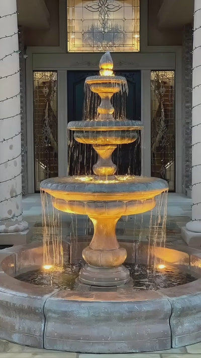 Pioggia Outdoor Fountain with Fiore Pond