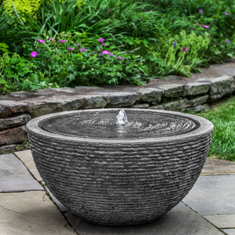 Arroyo Large Modern Outdoor Water Fountain - Stone Ledge – Soothing Company