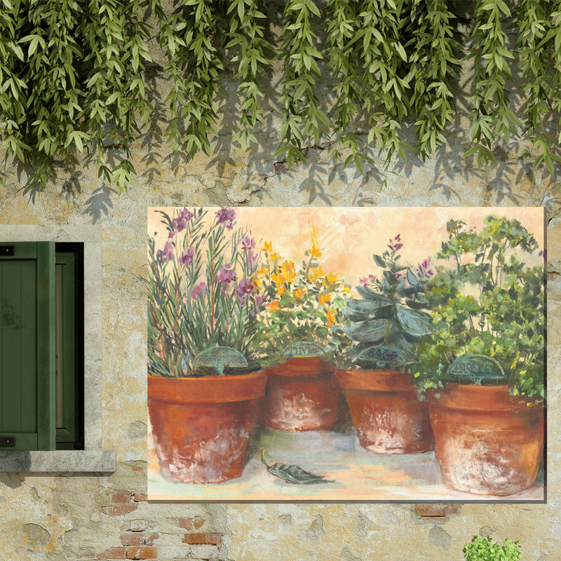 Herb Pots Outdoor Canvas Art