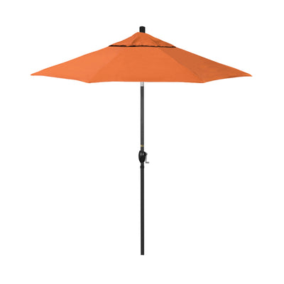 California Umbrella 7.5' Pacific Trail Series Patio Umbrella With Stone Black Aluminum Pole Aluminum Ribs Push Button Tilt Crank Lift With Sunbrella Fabric