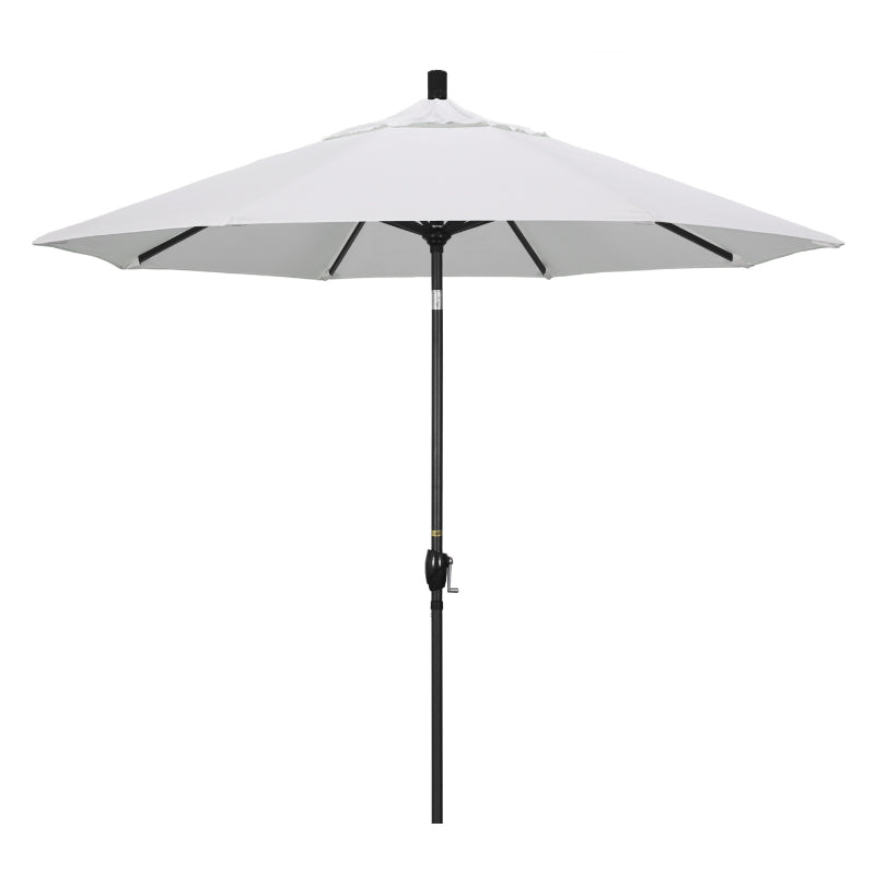 California Umbrella 9' Pacific Trail Series Patio Umbrella With Stone Black Aluminum Pole Aluminum Ribs Push Button Tilt Crank Lift With Pacifica Fabric