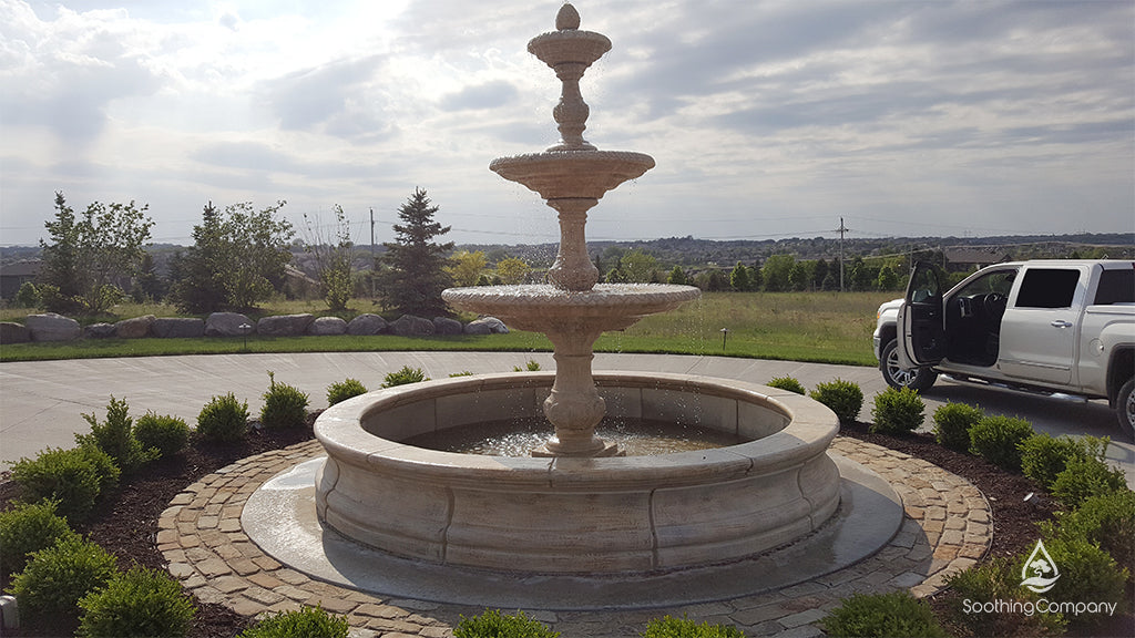 3-Tier Four Seasons Fountain with 12 Foot Bracci Basin