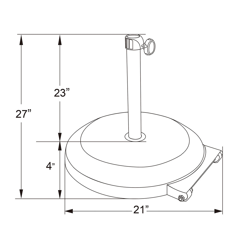 California 75 lbs. Umbrella Base With Steel Cover